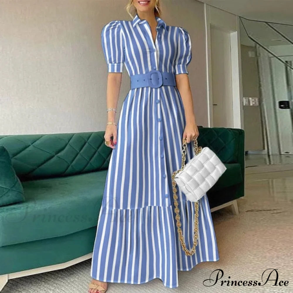 Vintage Puff Sleeve Party Maxi Dress