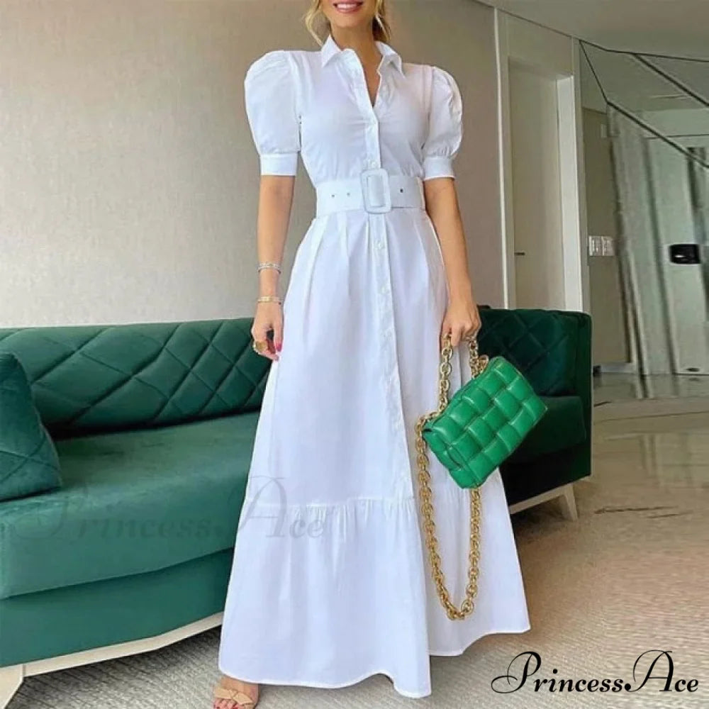Vintage Puff Sleeve Party Maxi Dress