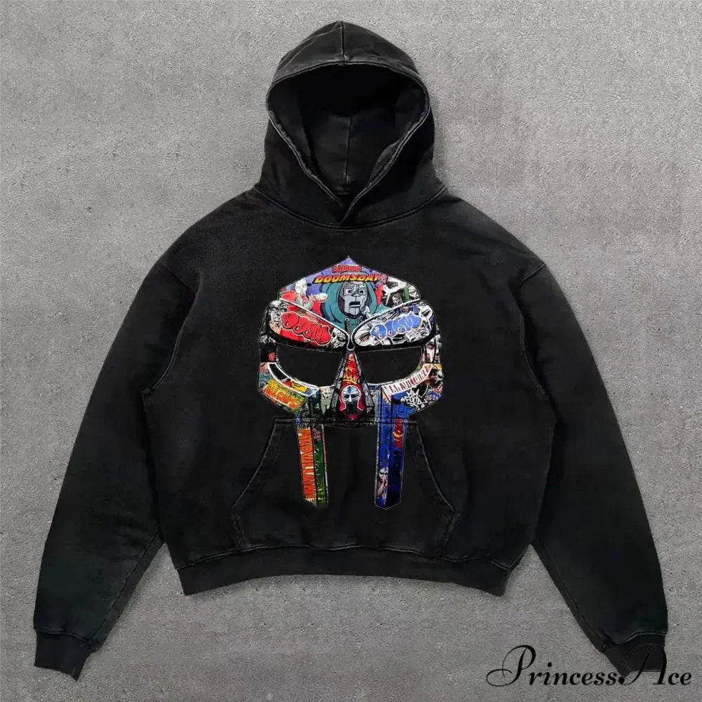 Vintage Rebel Printed Hoodie