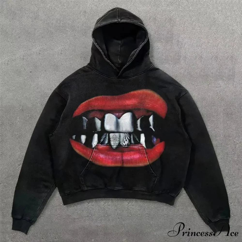 Vintage Rebel Printed Hoodie