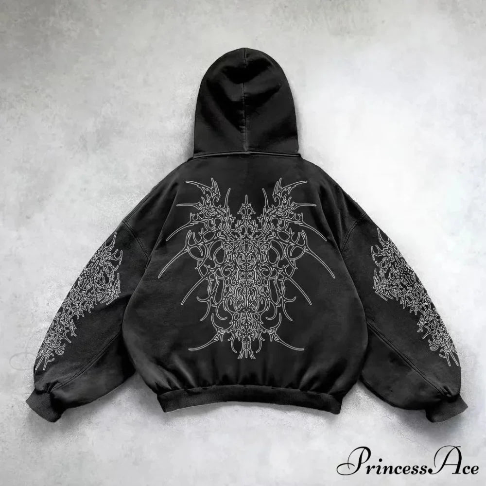 Vintage Rebel Printed Hoodie