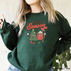 Vintage Retro Tis The Season Santa Cocoa Christmas Hoodie