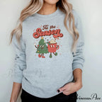 Vintage Retro Tis The Season Santa Cocoa Christmas Hoodie
