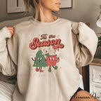 Vintage Retro Tis The Season Santa Cocoa Christmas Hoodie