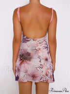 Vintage Spaghetti Strap Lace Patchwork Elegant Mini Dress