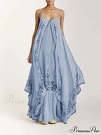 Vintage Spaghetti Strap Sleeveless Elegant Long Maxi Dress