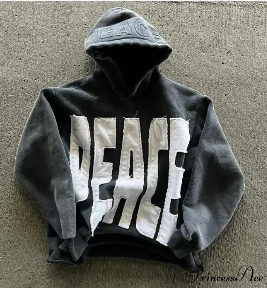 Vintage Stitching Oversized Hoodie