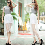 Vintage Stretch High Waist Lace Skirt