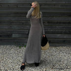 Vintage Striped Tie Beachwear Maxi Dress