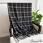 Vintage Style Cashmere Plaid Scarf - Unisex Winter Shawl Wrap