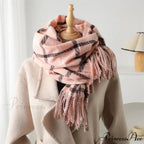 Vintage Style Cashmere Plaid Scarf - Unisex Winter Shawl Wrap