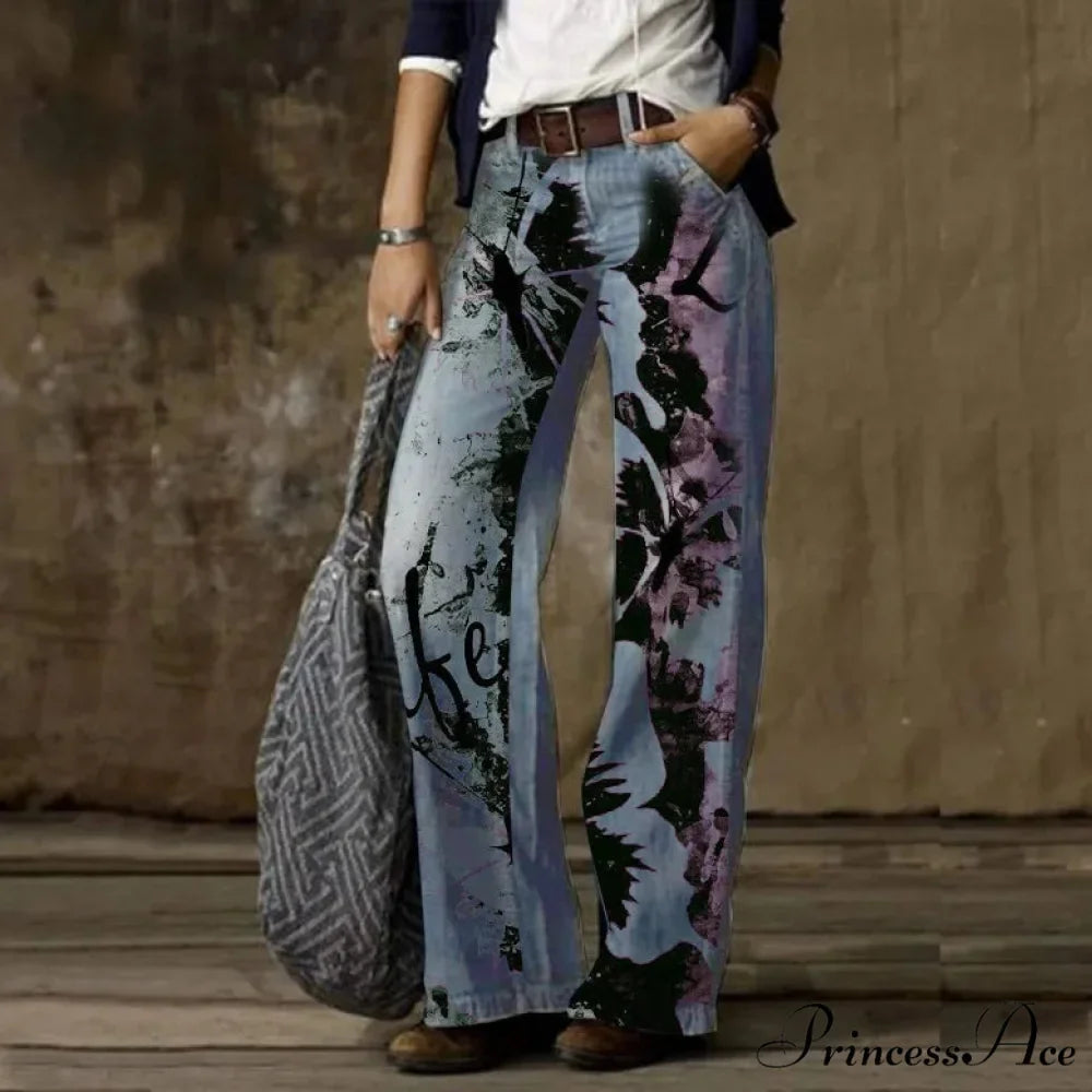 Vintage Style Loose Wide Leg Harajuku Streetwear Straight Denim Fashionable Jean