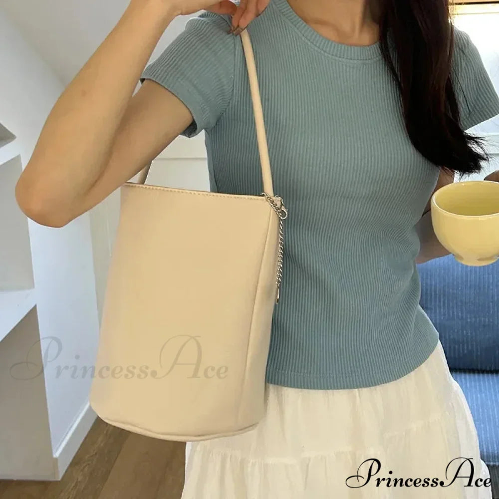 Vintage Supple Leather Pail Shoulder Bag