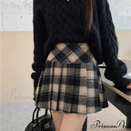Vintage Sweet Korean Cute Kawaii Stylish Autumn Winter Trendy Mini Skirt