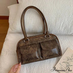 Vintage Twin Pockets Petite Shoulder Bag