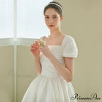 Vintage Wedding Gown with Off-the-Shoulder Design