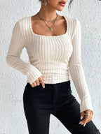 Vintage Wide Pit Strip Waist Slimming Pleated Long Sleeve Shirt Women