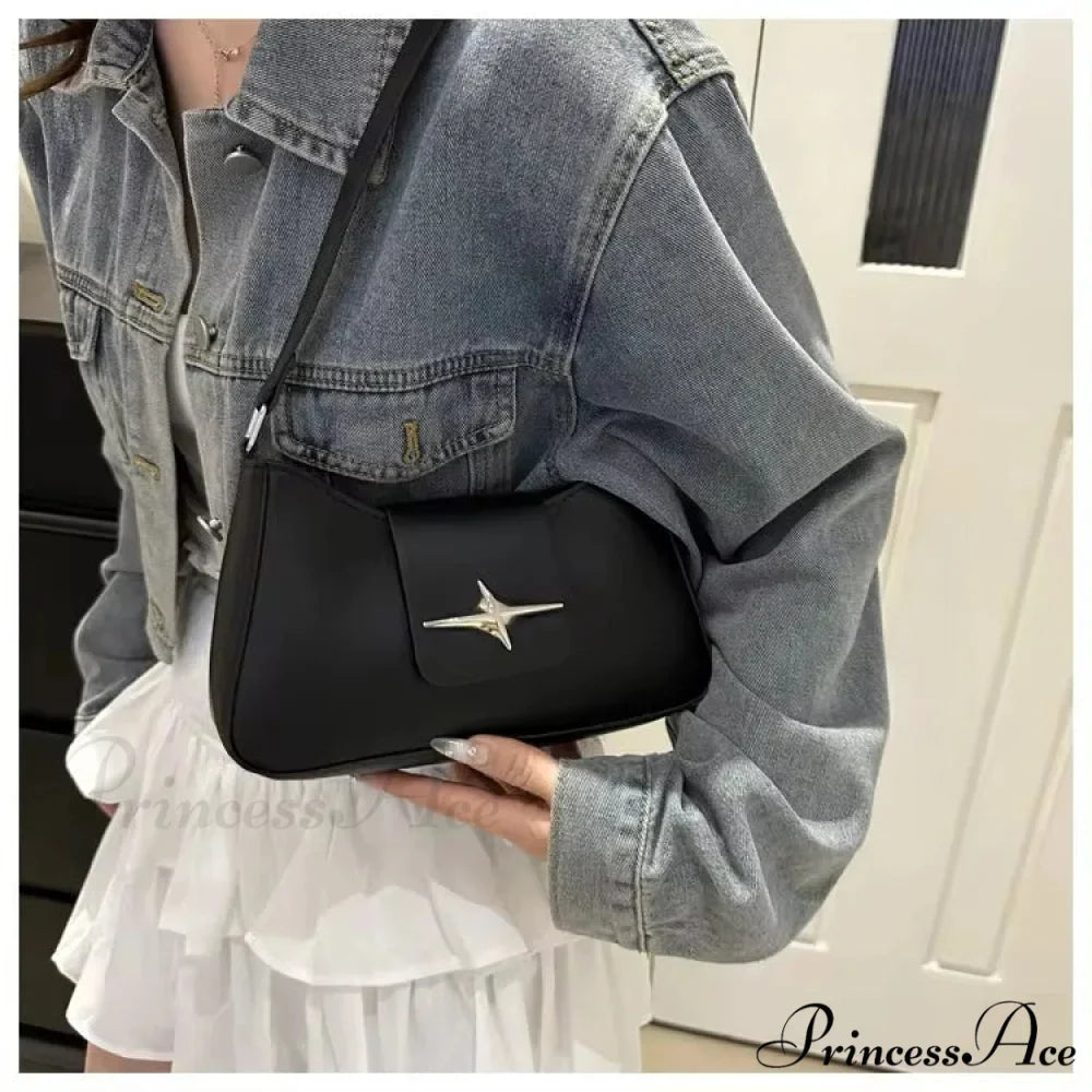 Vintage Y2K Classic Faux Leather Shoulder Bag