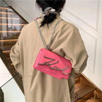 Vintage Zip Square Shoulder Tote Bag