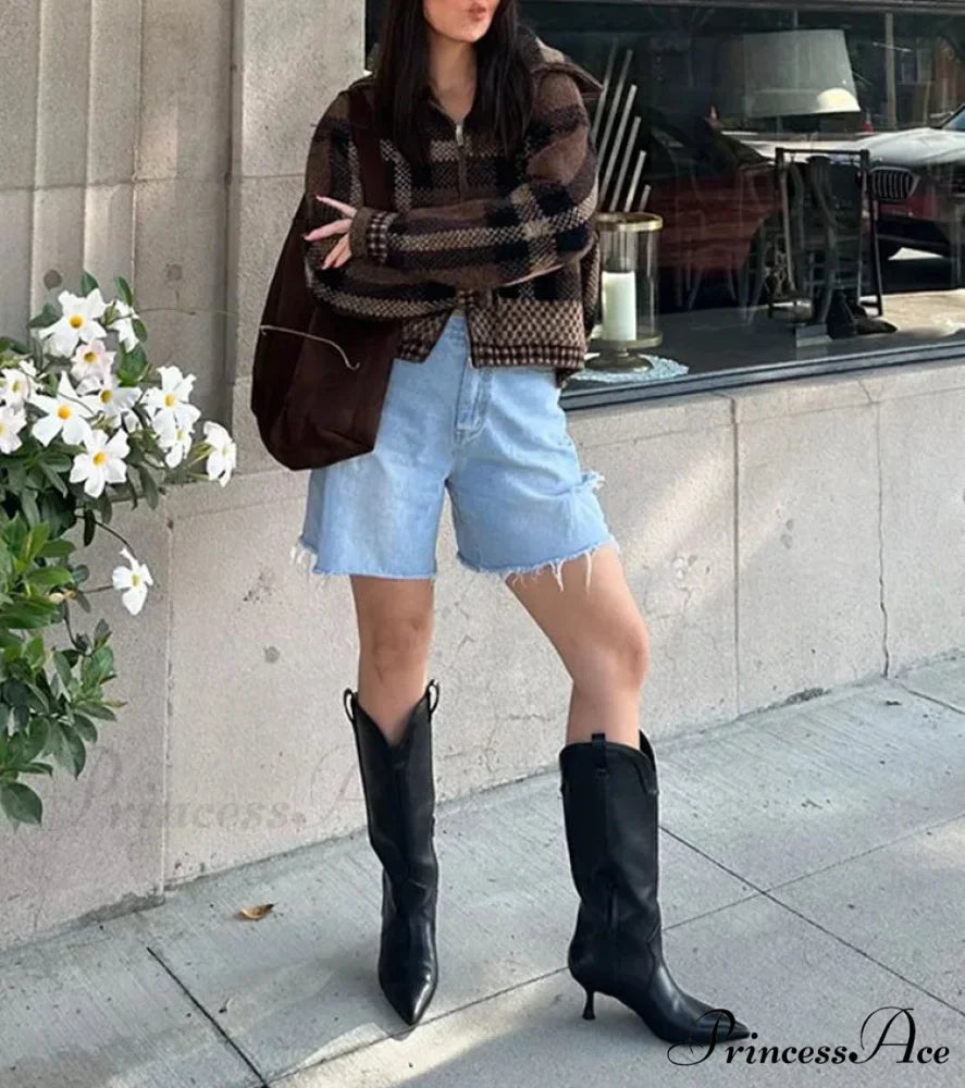 Vintage Zipper Baggy Long Sleeve Knit Cardigan