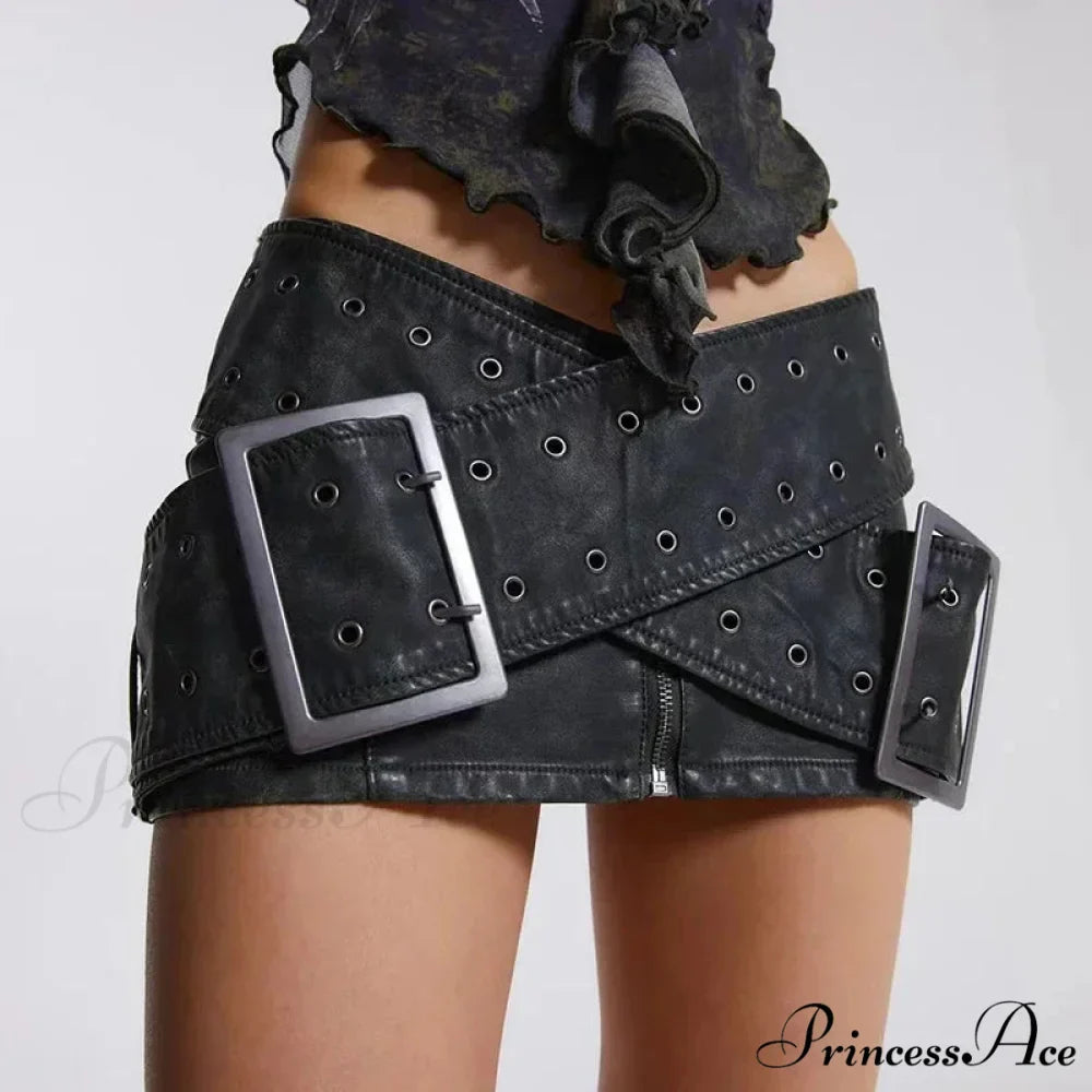 Vintage Zipper High-Waist Skirt