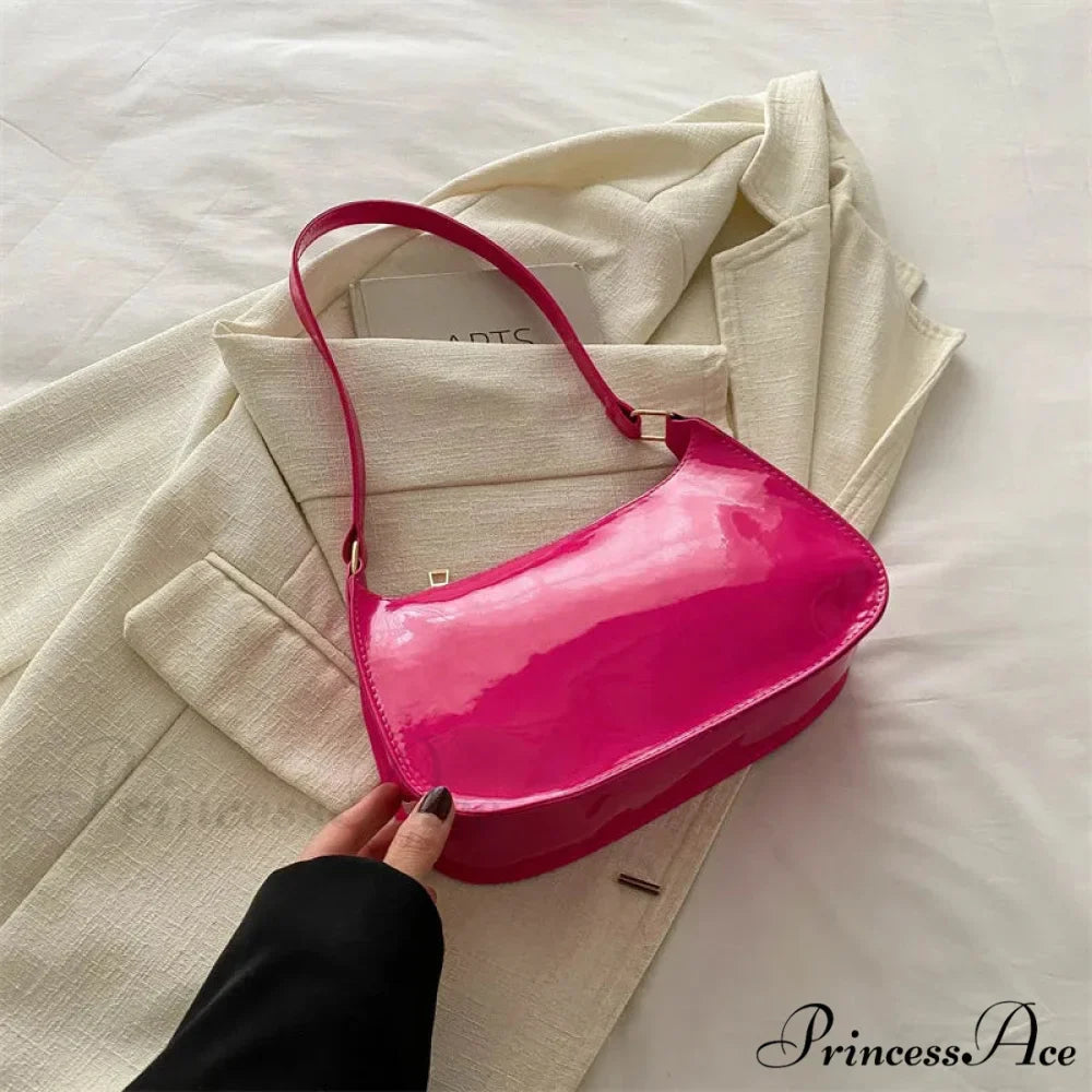 Vivid Color Solid Square Shoulder Bag