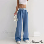 Vivid Hue High Waist Trim Trousers