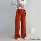 Vivid Hue High Waist Trim Trousers