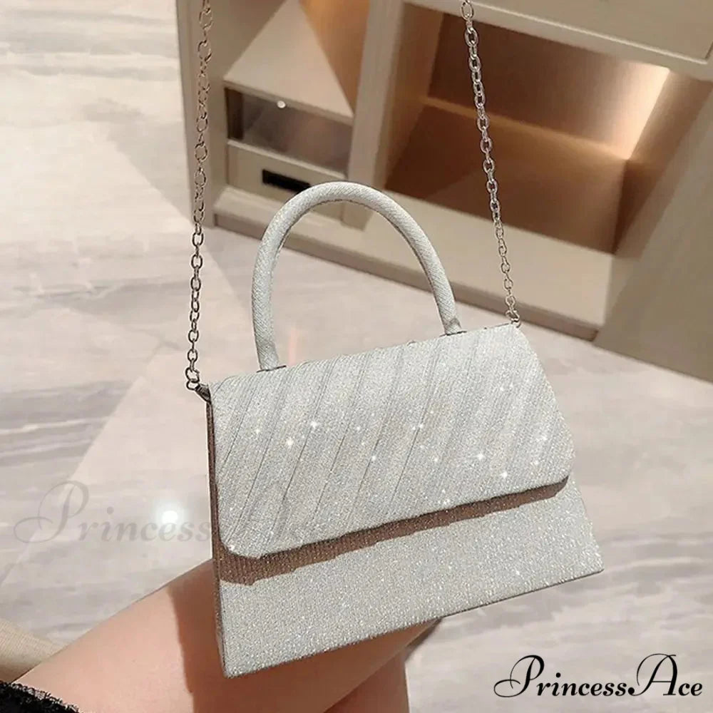 Vivid Silk Evening Pouch Stylish Banquet Shoulder Purse