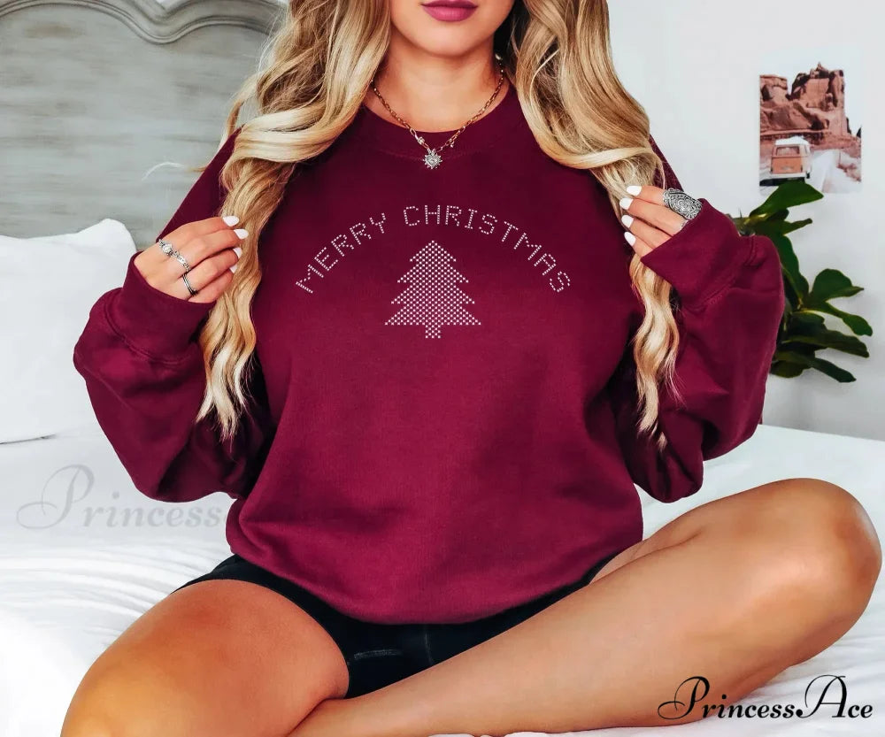 Voguish Minimalist Merry White Christmas Teer Girl Female Christmas Hoodie