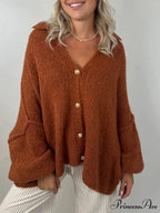 Voluminous Sleeve High Neck Cardigan