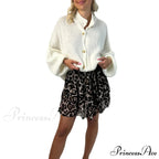 Voluminous Sleeve High Neck Cardigan