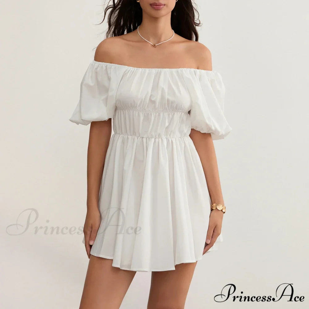 Voluminous Sleeve Off-Shoulder Short Dress