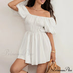 Voluminous Sleeve Off-Shoulder Short Dress