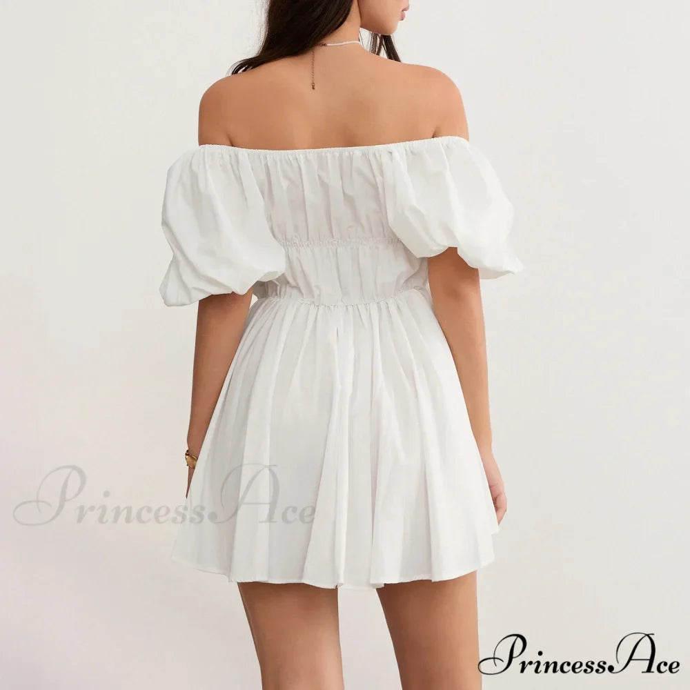 Voluminous Sleeve Off-Shoulder Short Dress