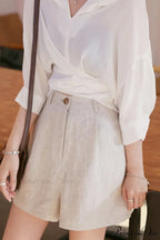 Waist High Linen Shorts