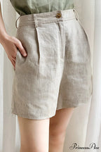 Waist High Linen Shorts