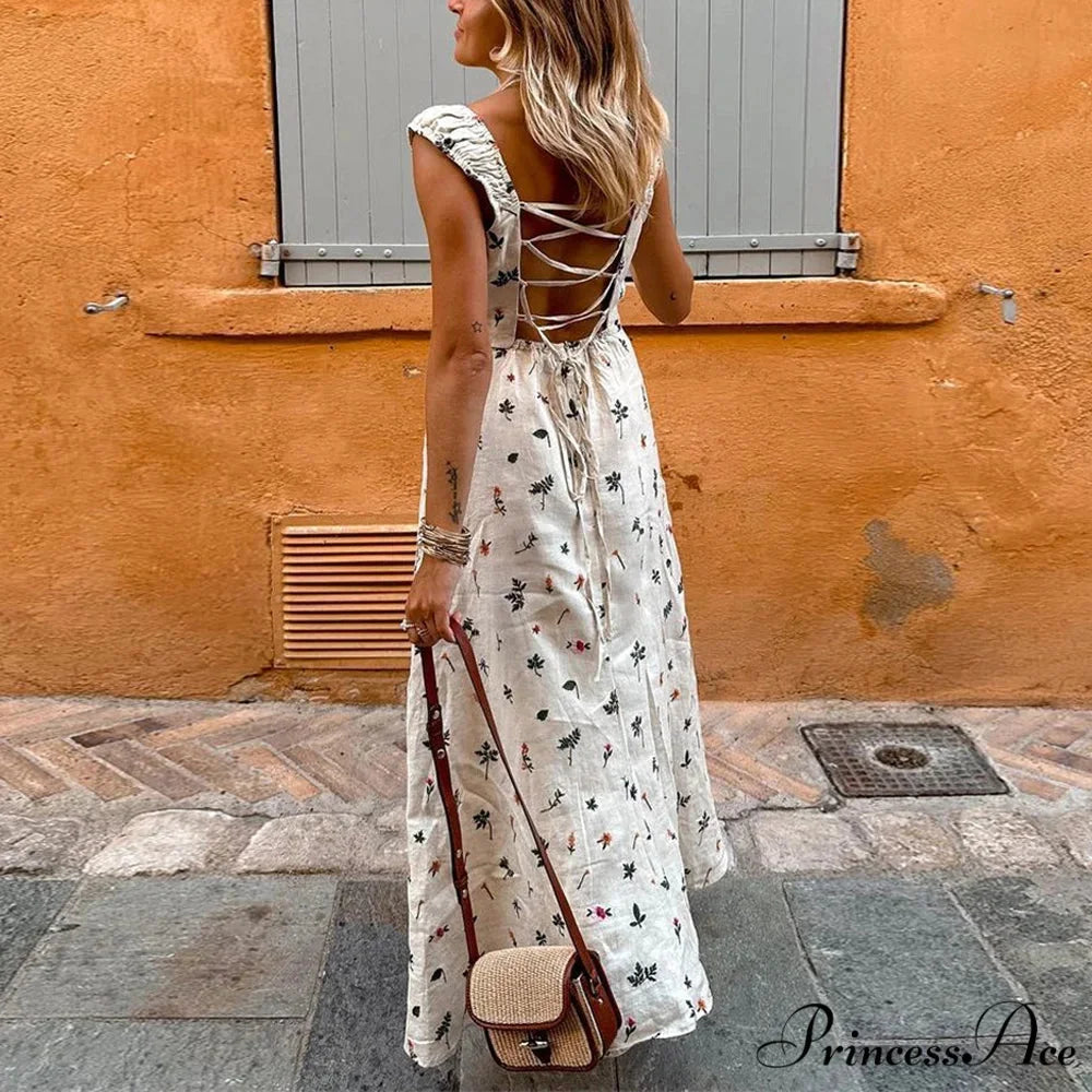 Warm Attractive Backless Sleeveless Extended Dress