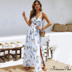 Warm Bohemian Long Halter Flower Dress
