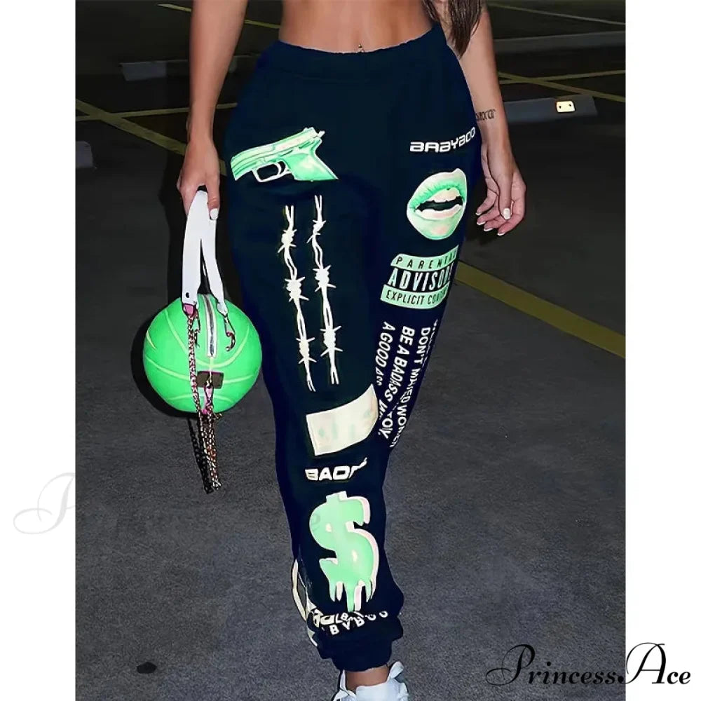 Warm Graphic Tall Waist Jogger Trousers
