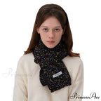 Warm Multi-Color Dot Acrylic Cashmere Small Scarf for Autumn Winter