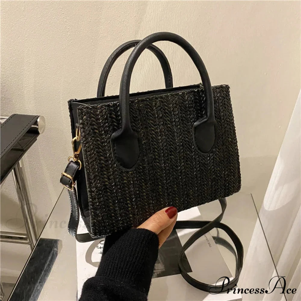 Warm New Blossom Woven Crossbody Purse