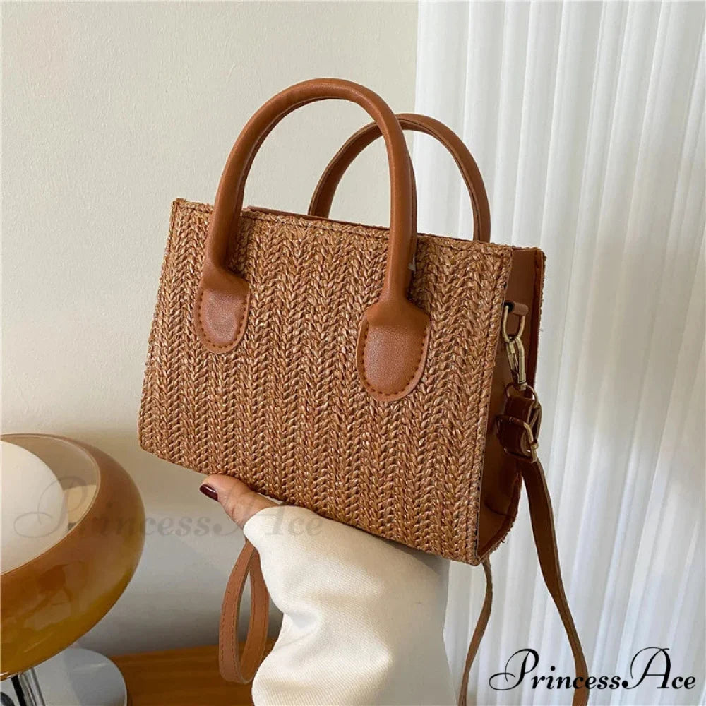 Warm New Blossom Woven Crossbody Purse