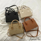 Warm New Blossom Woven Crossbody Purse