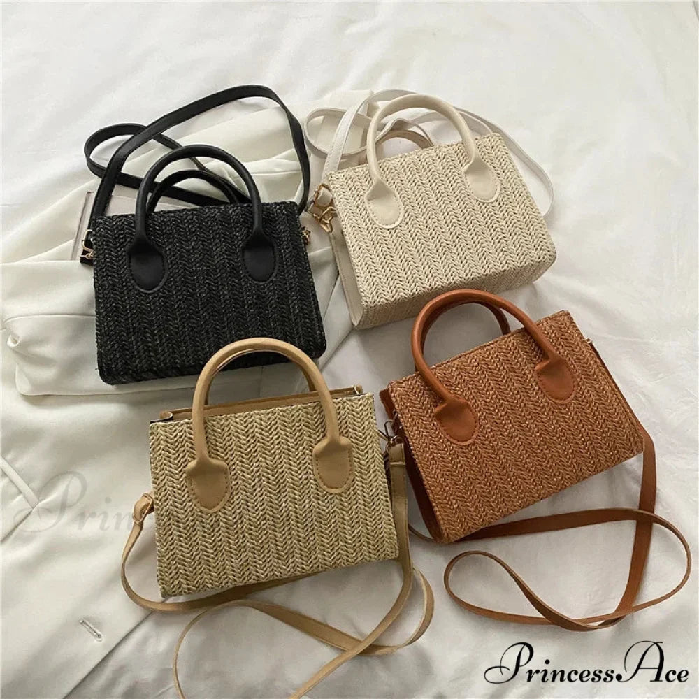 Warm New Blossom Woven Crossbody Purse