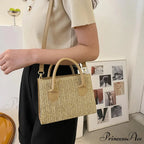 Warm New Blossom Woven Crossbody Purse