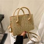 Warm New Blossom Woven Crossbody Purse