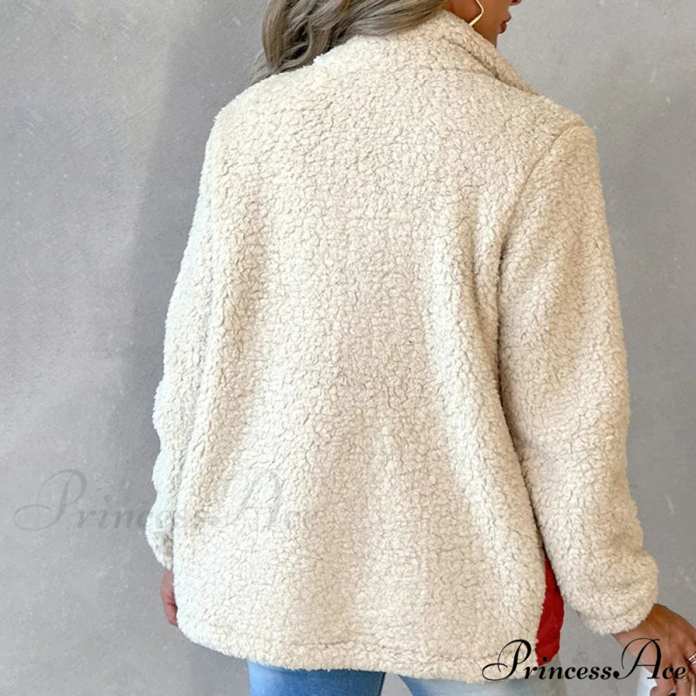 Warm Plush Patchwork Coat