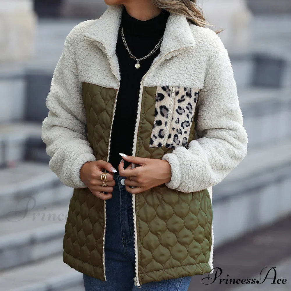 Warm Plush Patchwork Coat
