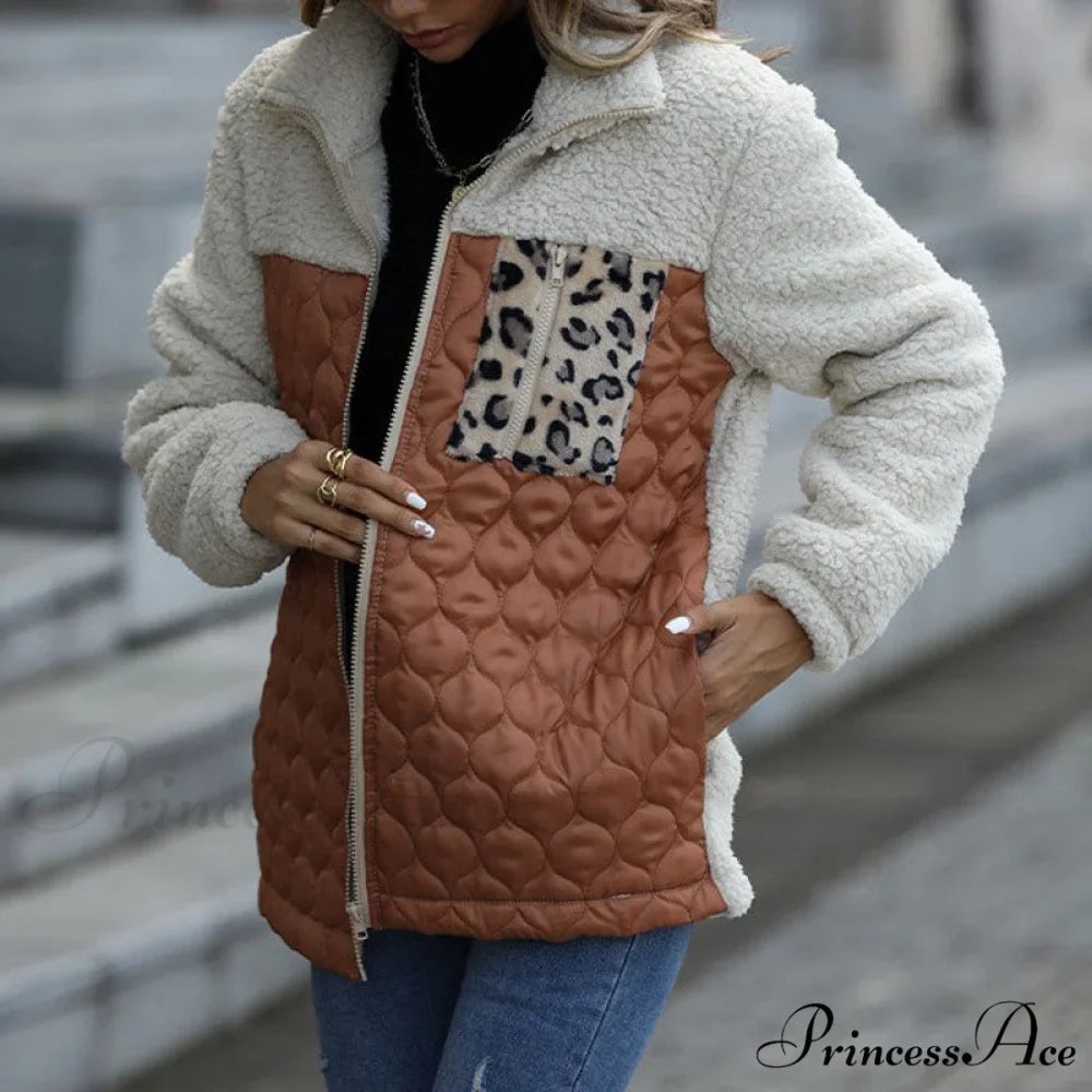 Warm Plush Patchwork Coat
